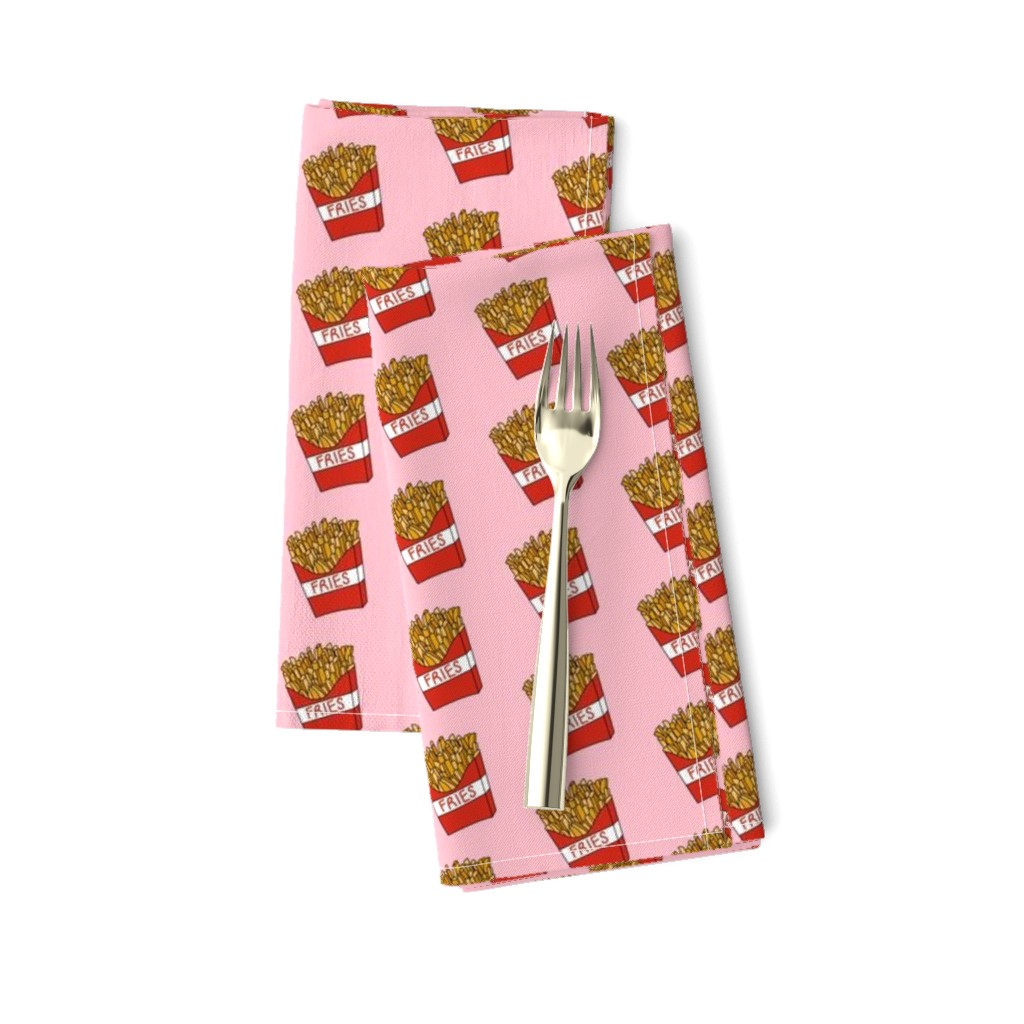 french fries - french fries fabric, fast food, food, food fabric, potato, potato foods - pink