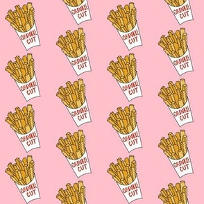 crinkle cut fries,  french fries, fries, food, junk food - pink