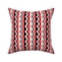 Sea Shell Waves in coral red and black