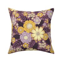 Purple & Yellow Floral/Botanical Pattern