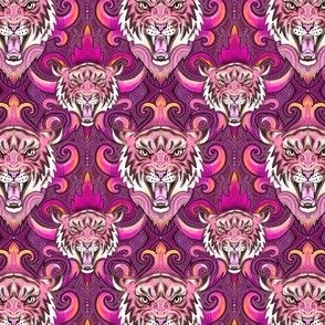 pink tiger damask EXTRA SMALL