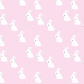 Little bunny garden and rabbits sweet spring easter theme baby kids design cinnamon soft pink girls baby nursery