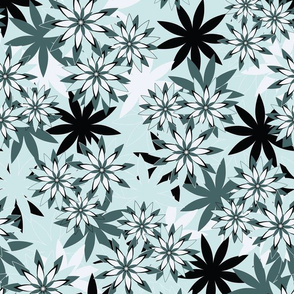 Spoonflower Pine and mint throwpillow Flowers Tropicana
