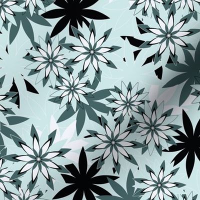 Spoonflower Pine and mint throwpillow Flowers Tropicana LT