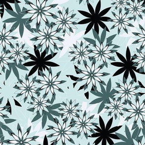 Spoonflower Pine and mint throwpillow Flowers Tropicana LT