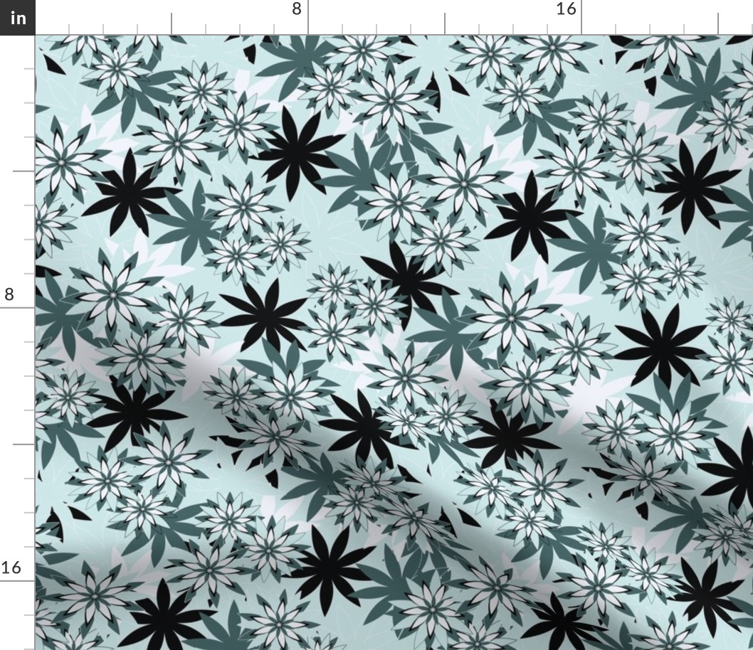 Spoonflower Pine and mint throwpillow Flowers Tropicana LT