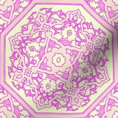 Persian Tile ~ Pink & Cream