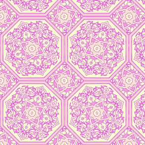 Persian Tile ~ Pink & Cream