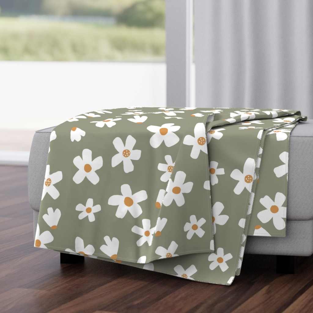 medium // Daisy garden Tea Green