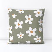 medium // Daisy garden Tea Green