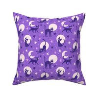  Moonlit Cats on Muted Purple