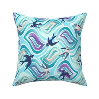 Swallows waves caribbean blue