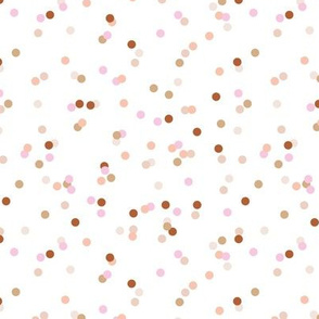 Minimal party dots confetti spots abstract Scandinavian style boho nursery design white pink brown beige