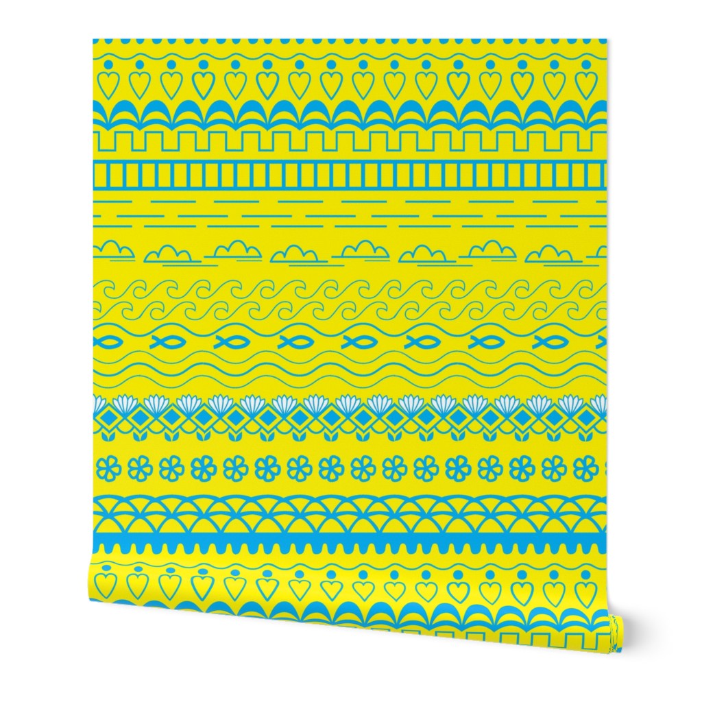 Yellow sea themed print