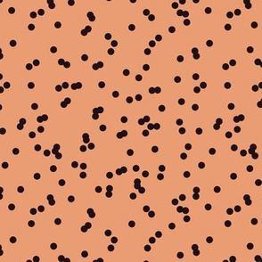 Minimal party dots confetti spots abstract Scandinavian style boho nursery design orange black
