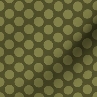 Pop Art Halftone Polka Dot in Olive Green