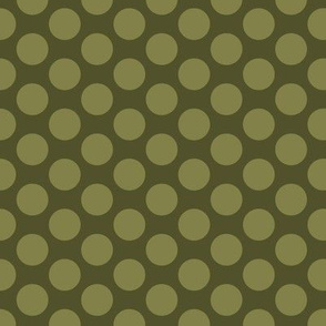 Pop Art Halftone Polka Dot in Olive Green