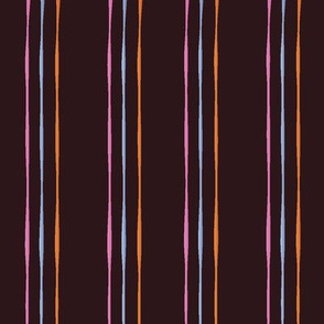 Undulating Stripes-Pastels On Burgundy