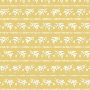 Bee Stripe-White On Goldenrod-Small