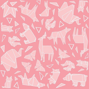 origami animals pink