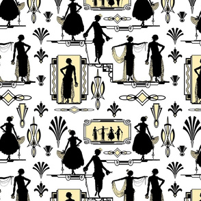 DOWNTON  TOILE (YELLOW AND WHITE)