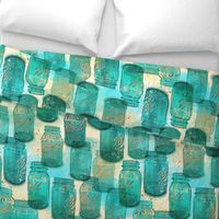 teal ball mason jars