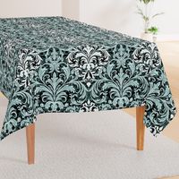 Rich Floral Damask Pattern Pine And Mint 