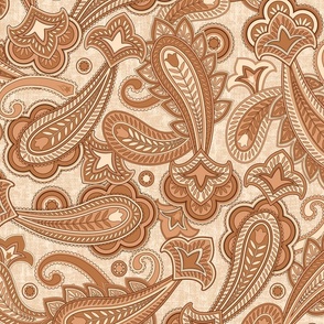 Tara Paisley Sienna Beige Large Scale