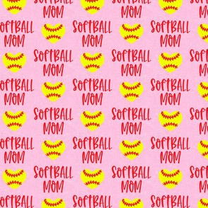 softball mom - softball heart - pink - LAD20