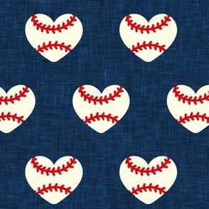 baseball hearts - blue - spring sports - LAD20