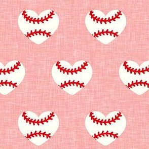 baseball hearts - pink - spring sports - LAD20