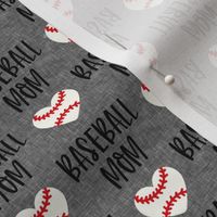 baseball mom - baseball heart - grey - LAD20