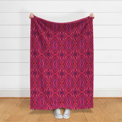 African Tribal Shield-Fuscia-red