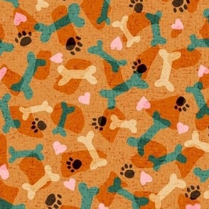 Doggie camouflage orange- "large"