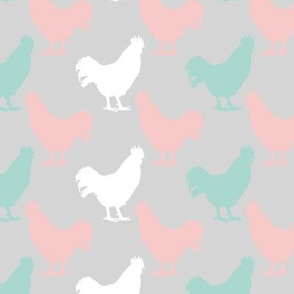 Farm7 | Rooster | Pink Teal
