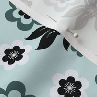 Spoonflower Pine and mint Folk Flowers Large Scale