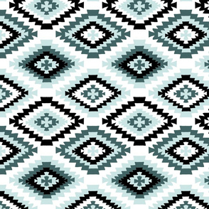 Kilim Print - pine and mint