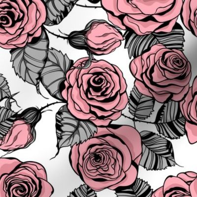 Pink roses pattern