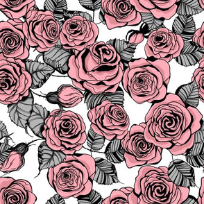 Pink roses pattern