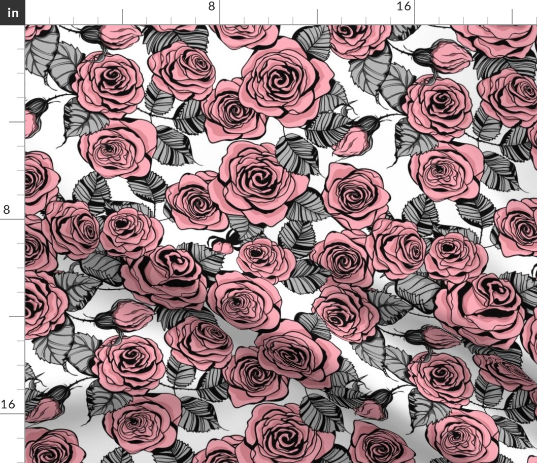 Pink roses pattern