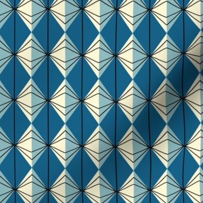 Teacup retro geometric blue