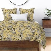 Faux Burlap Wild Yellow  Rose