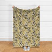 Faux Burlap Wild Yellow  Rose