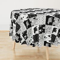 Cheater Quilt - Adventure Awaits Grey Rotated