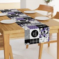 Little Lady//Deerly Loved//Black&Purple - Wholecloth Cheater Quilt - Rotated