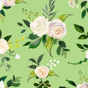 Spring Fresh White Rose Floral // Celery