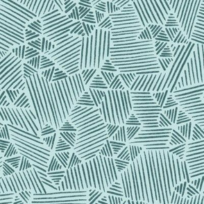 Abstract Pine and mint Stripy Triangles line art geometric texture (large)