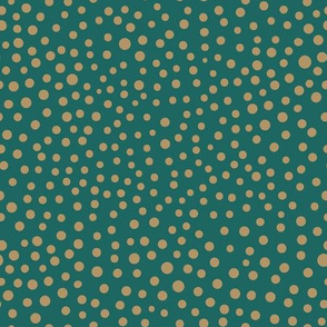 Ditsy Dots Green and Gold
