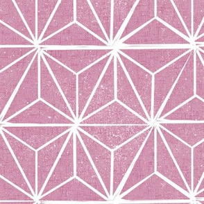 LARGE asanoha fabric - hemp leaf fabric, japanese fabric, japan fabric, linocut fabric - vintage pink
