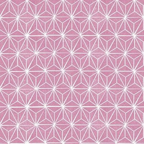 SMALL asanoha fabric - hemp leaf fabric, japanese fabric, japan fabric, linocut fabric -  vintage pink